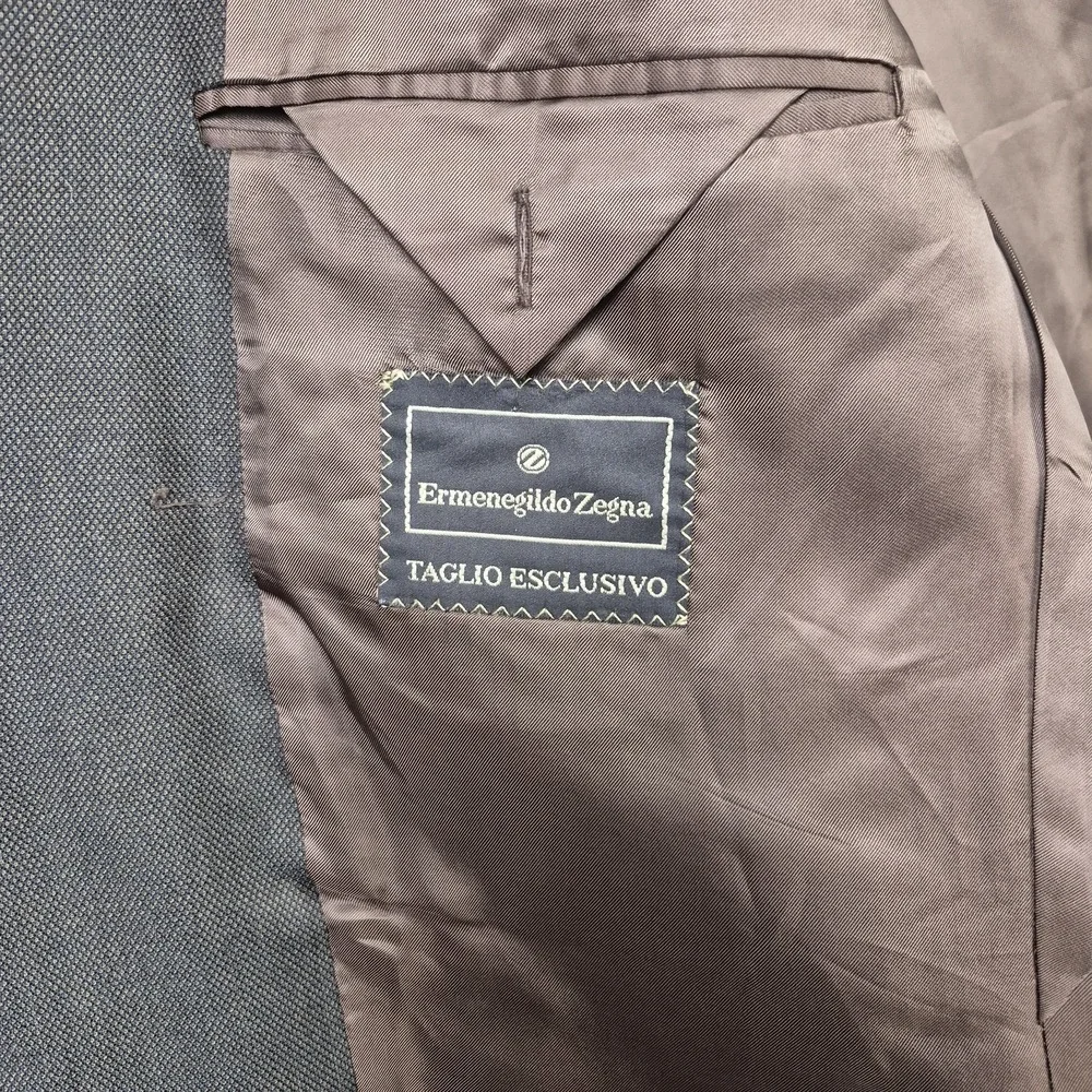 Ermenegildo Zegna Taglio Esclusivo Blazer Mens 44L Wool Super 100s Olive Brown